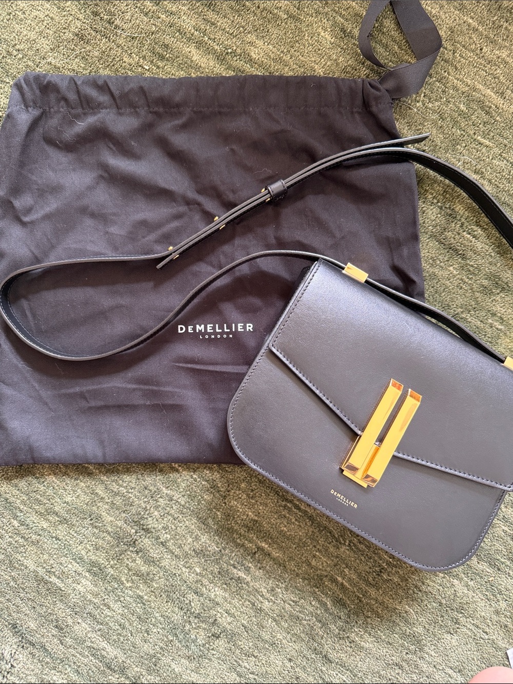 DeMellier Black Leather Vancouver Crossbody Bag